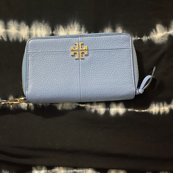 Tory Burch Lthr Ivy Smartphone Wallet Montego Blue - Picture 2 of 5